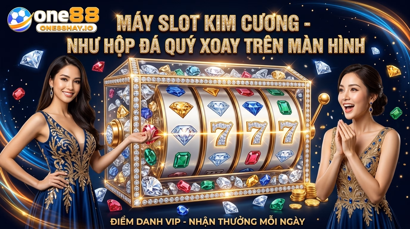Nổ Hũ Kim Cương Như Một Hộp Đá Quý Đang Xoay Trên Màn Hình